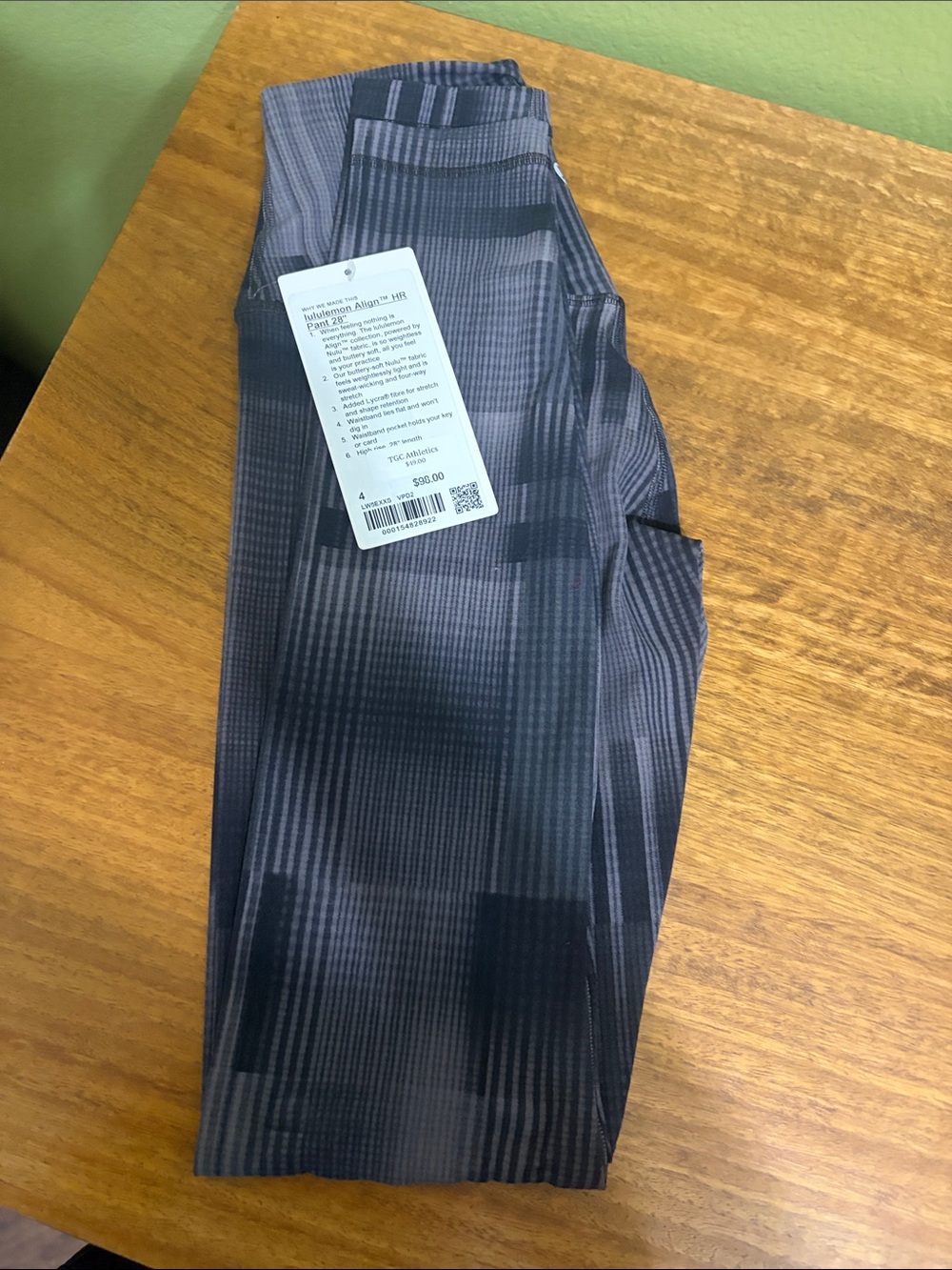 Lululemon Align HR Pant 28” Black & Charcoal Patterned Leggings